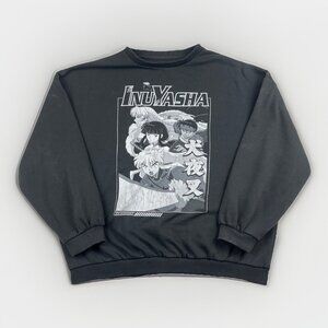 Y2K Inuyasha Sweatshirt Black  Manga Comics Anime Graphic Crewneck Read*
